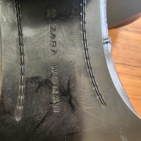 Zara Woman Leather Laser Cut Booties Size 7.5 - Picture 8 of 11